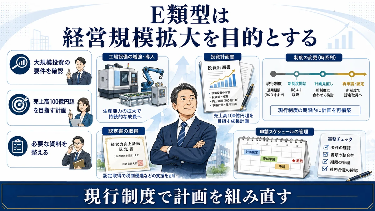 E類型は経営規模拡大を目的とする
