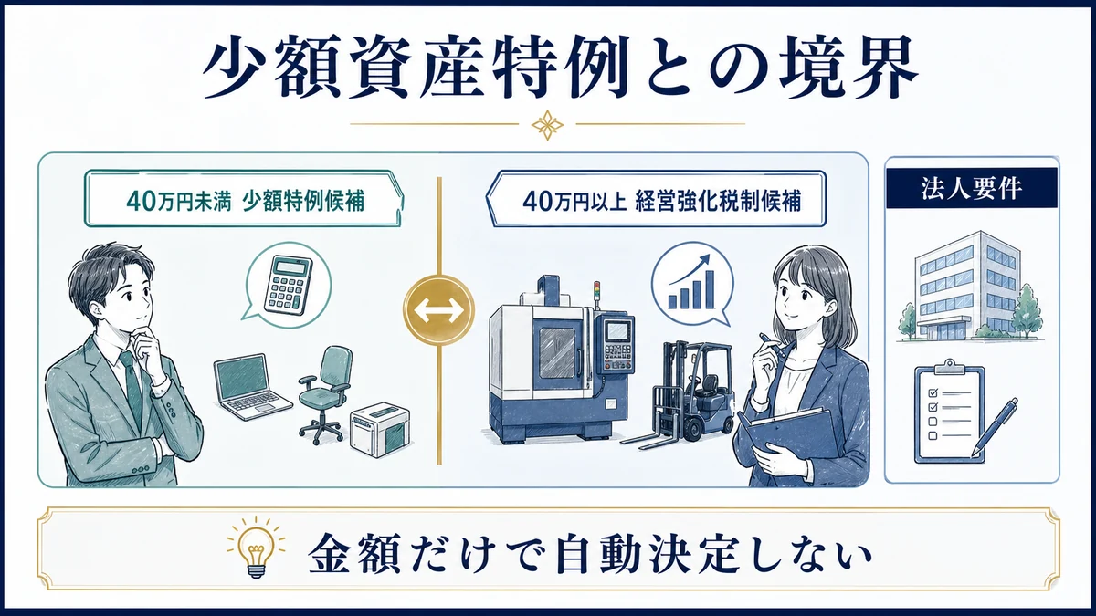 少額減価償却資産特例との境界