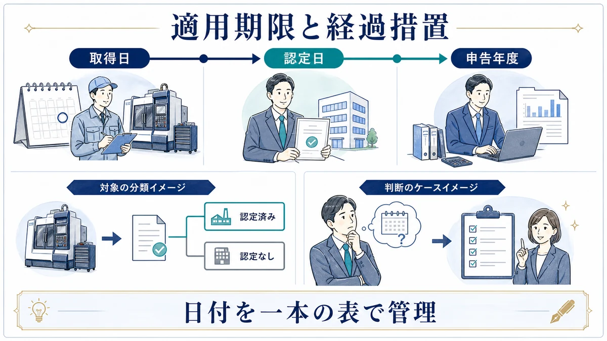 適用期限と経過措置の確認