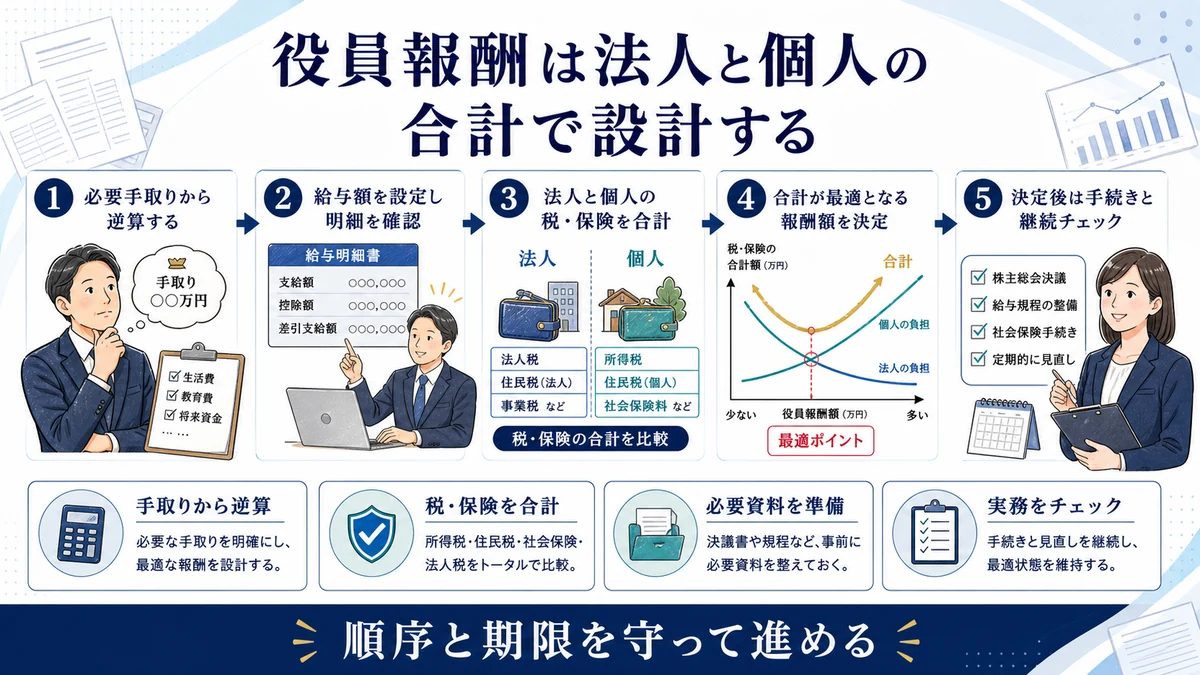 役員報酬は法人と個人の合計で設計する