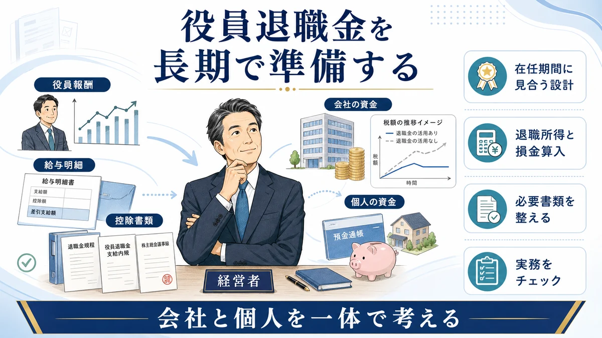 役員退職金を長期で準備する