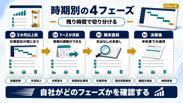 決算対策を時期別に整理した記事