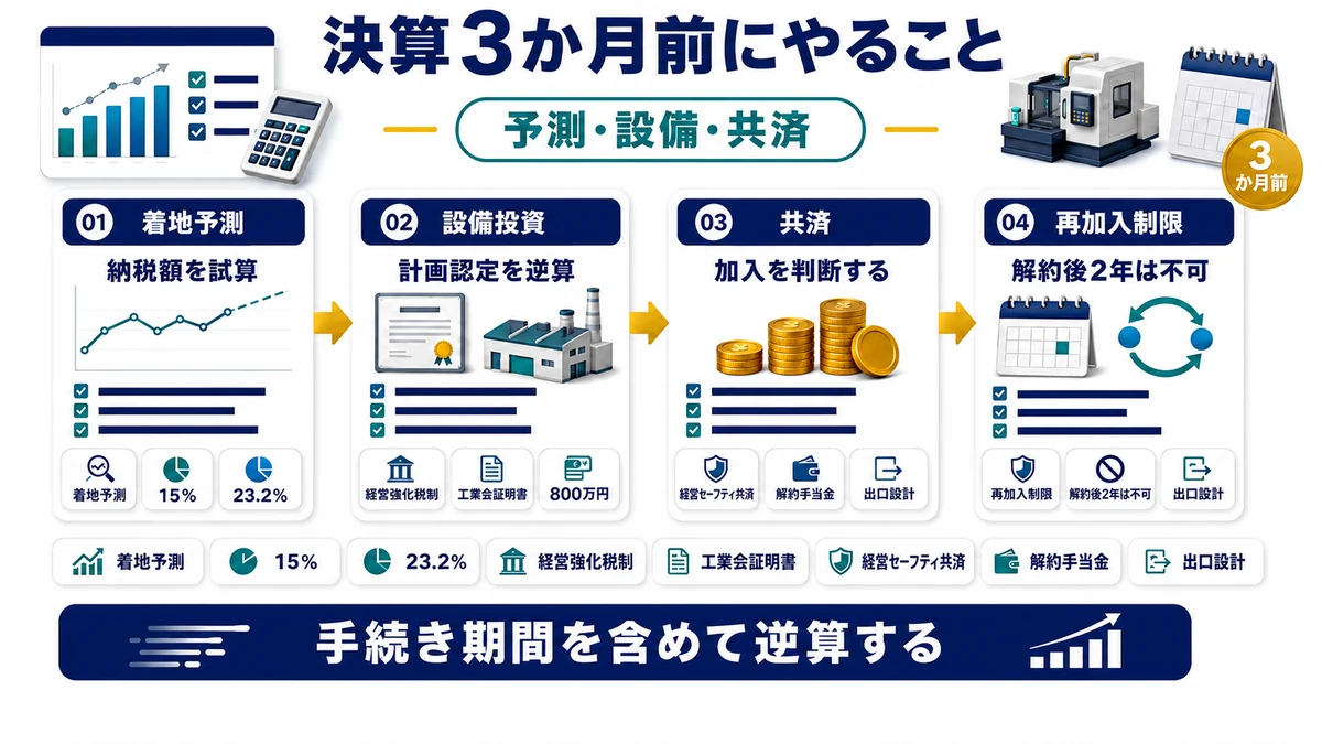 決算3か月前にやることの要点を整理した図