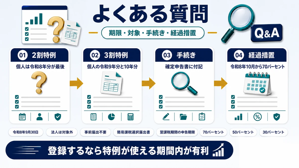 個人事業主のインボイスに関するよくある質問をまとめた図