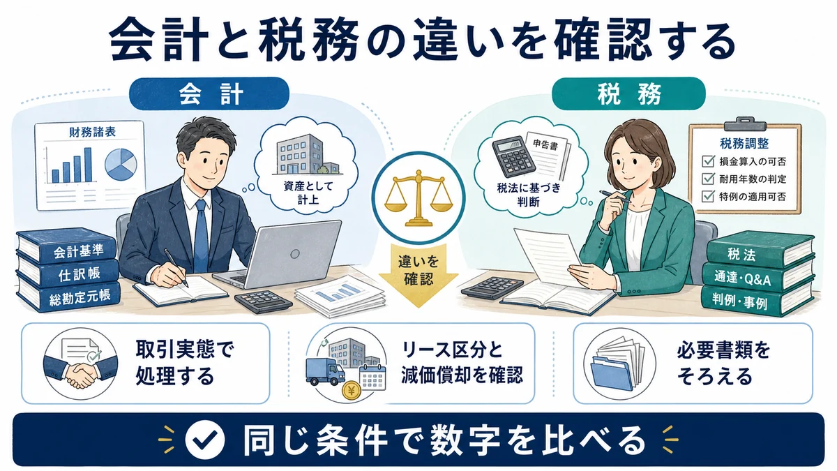 会計と税務の違いを確認する