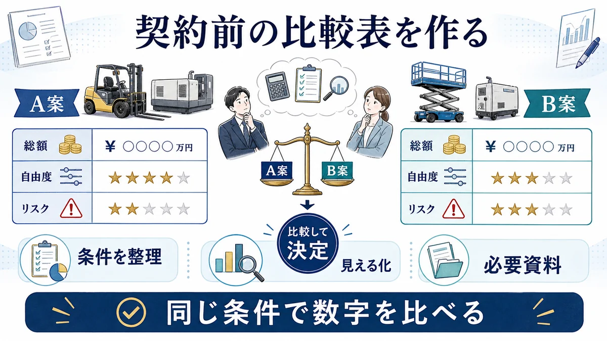 契約前の比較表を作る