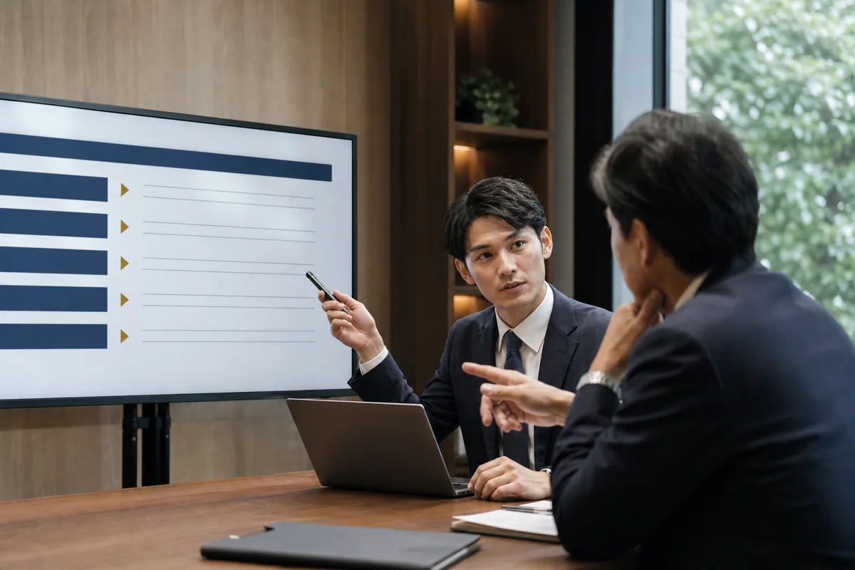 M&Aの論点説明を受ける工程