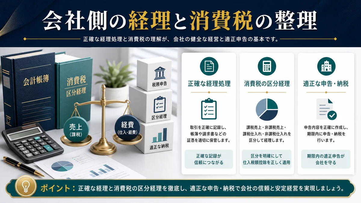 会社側の経理と消費税の整理