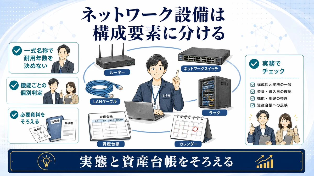ネットワーク設備は個々に判定する