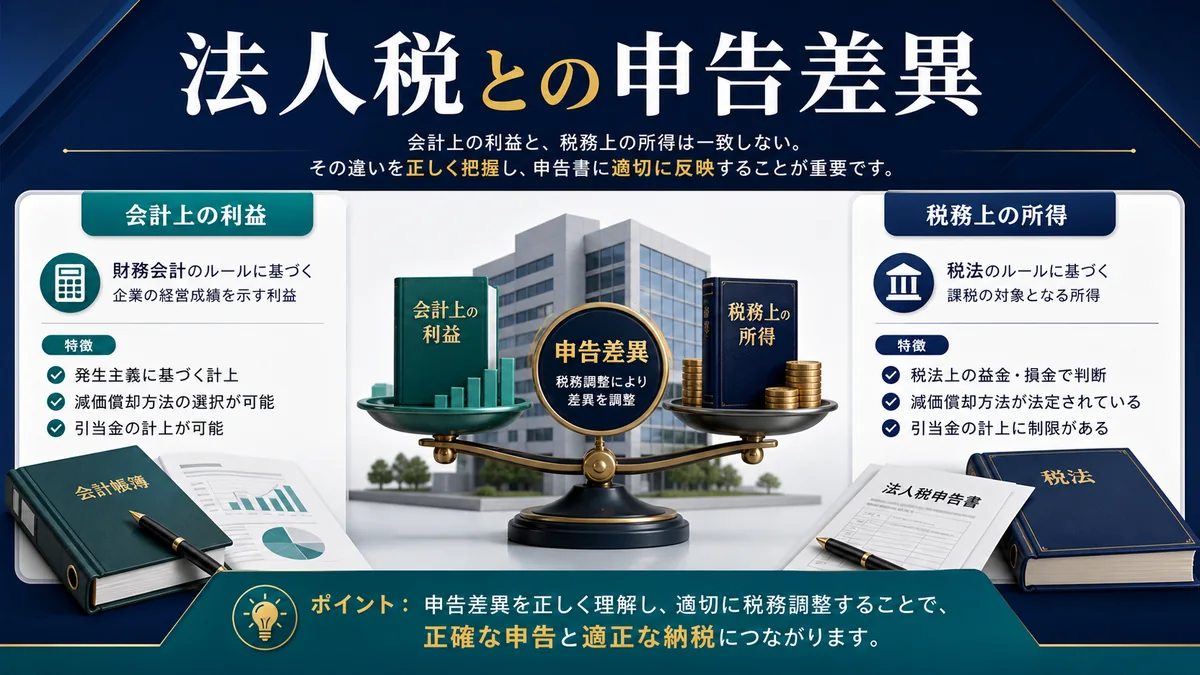 法人税との申告差異