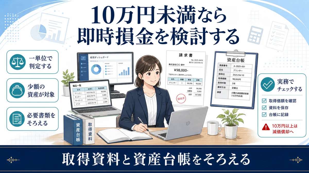 10万円未満は全額損金