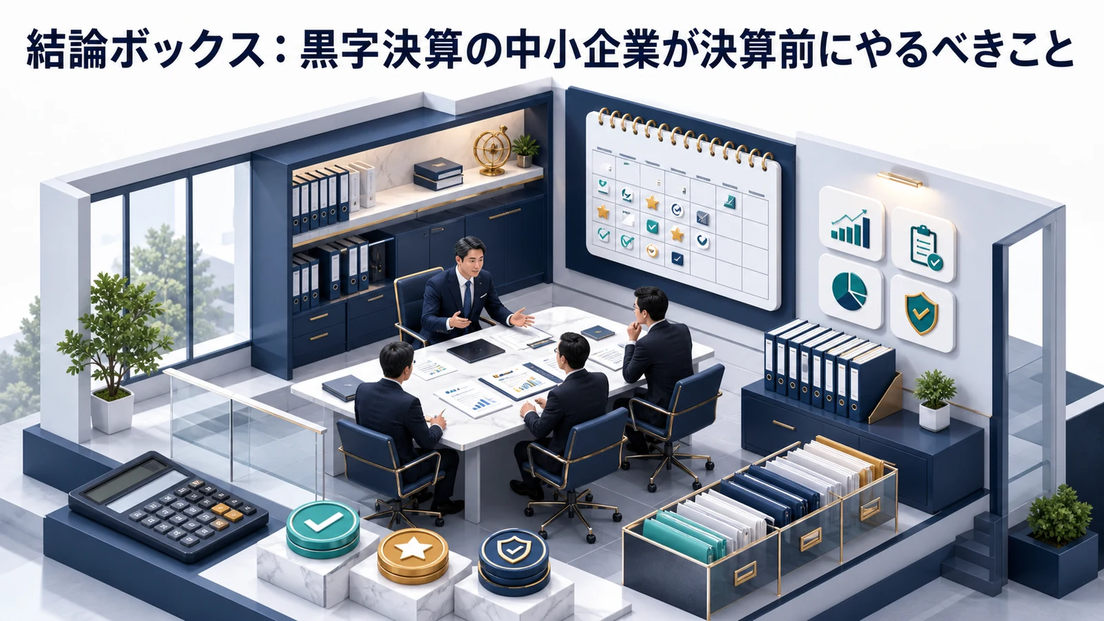 結論ボックス：黒字決算の中小企業が決算前にやるべきこと