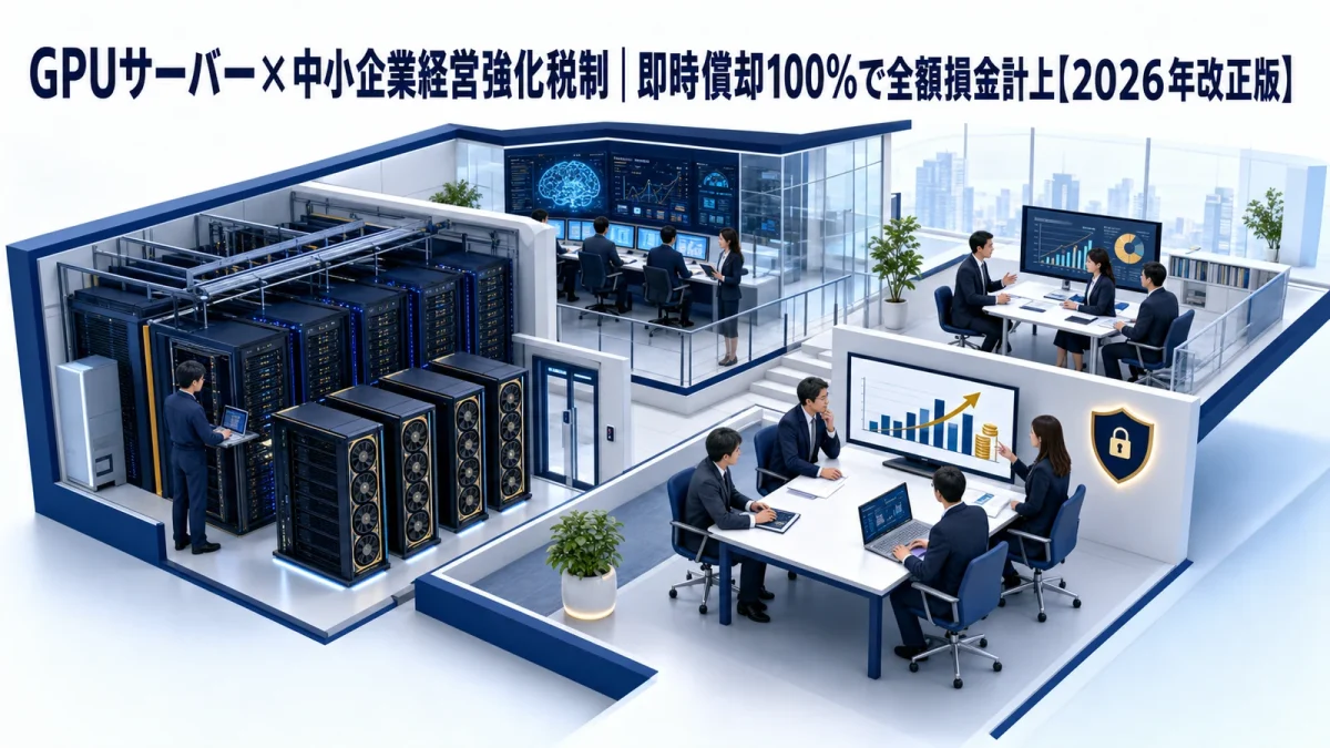 GPUサーバー×中小企業経営強化税制｜即時償却100%で全額損金計上【2026年改正版】