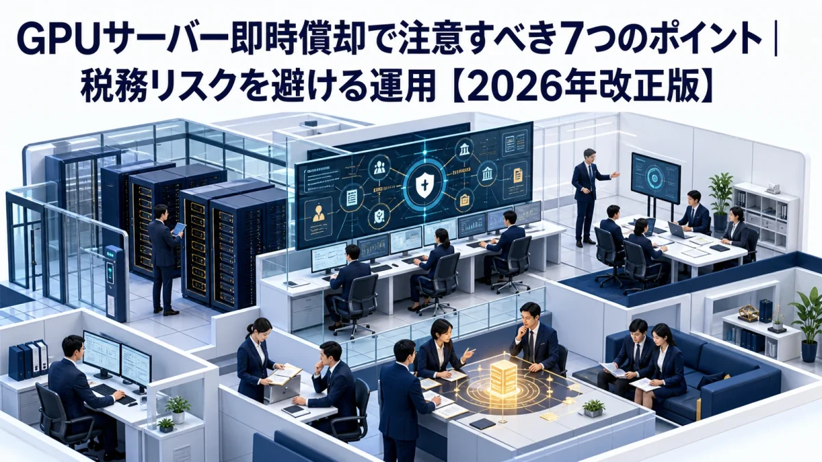 GPUサーバー即時償却で注意すべき7つのポイント｜税務リスクを避ける運用【2026年改正版】