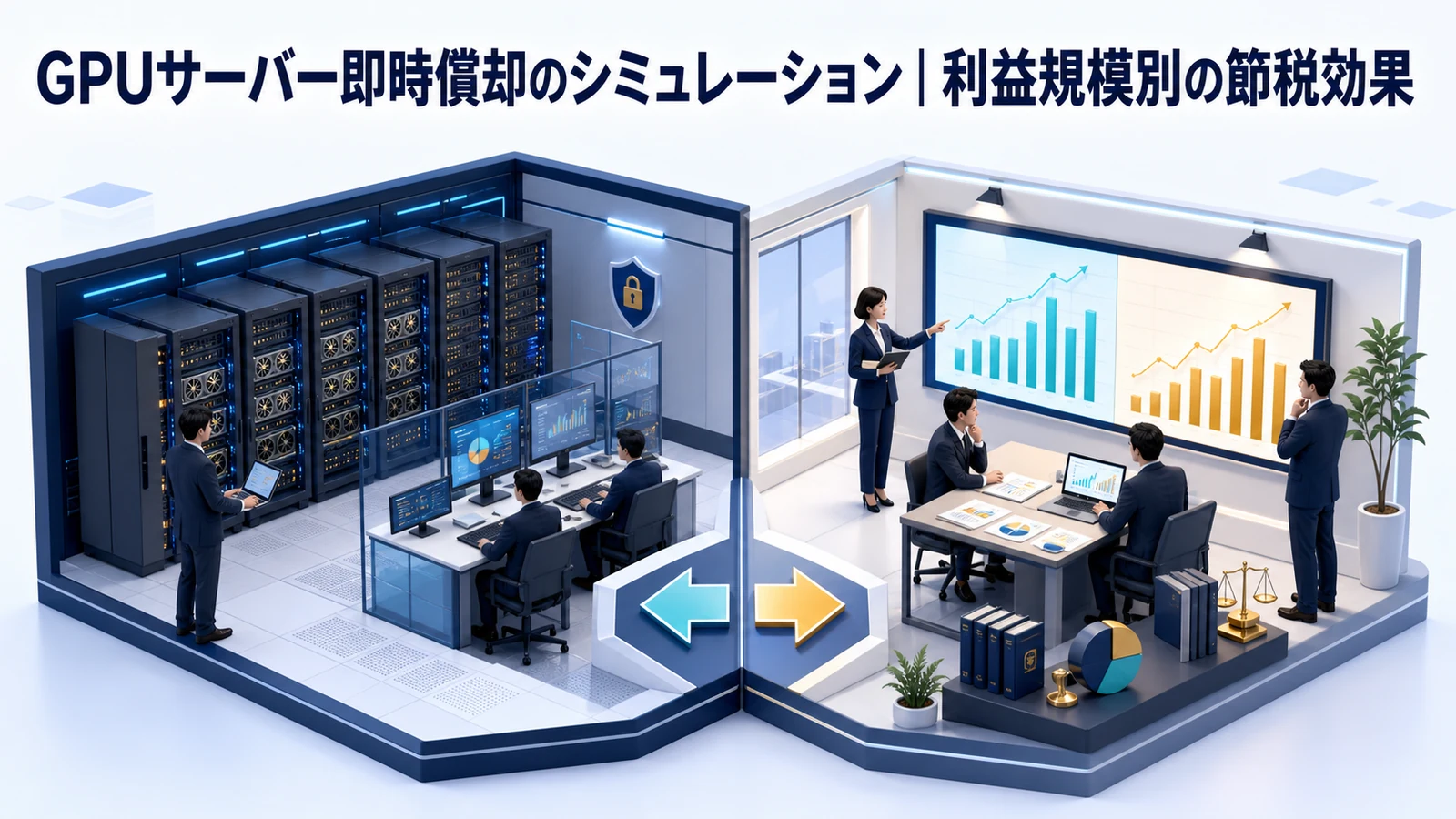GPUサーバー即時償却のシミュレーション｜利益規模別の節税効果