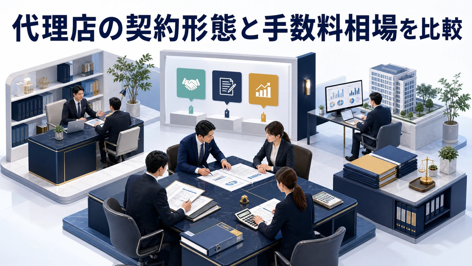 代理店の契約形態と手数料相場を比較
