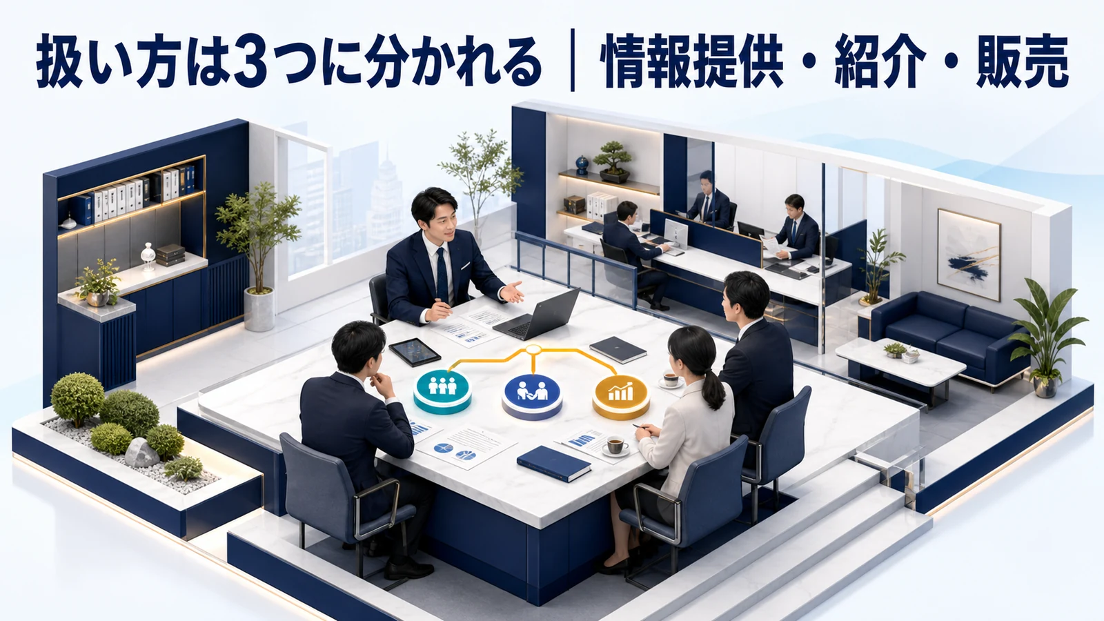 扱い方は3つに分かれる|情報提供・紹介・販売