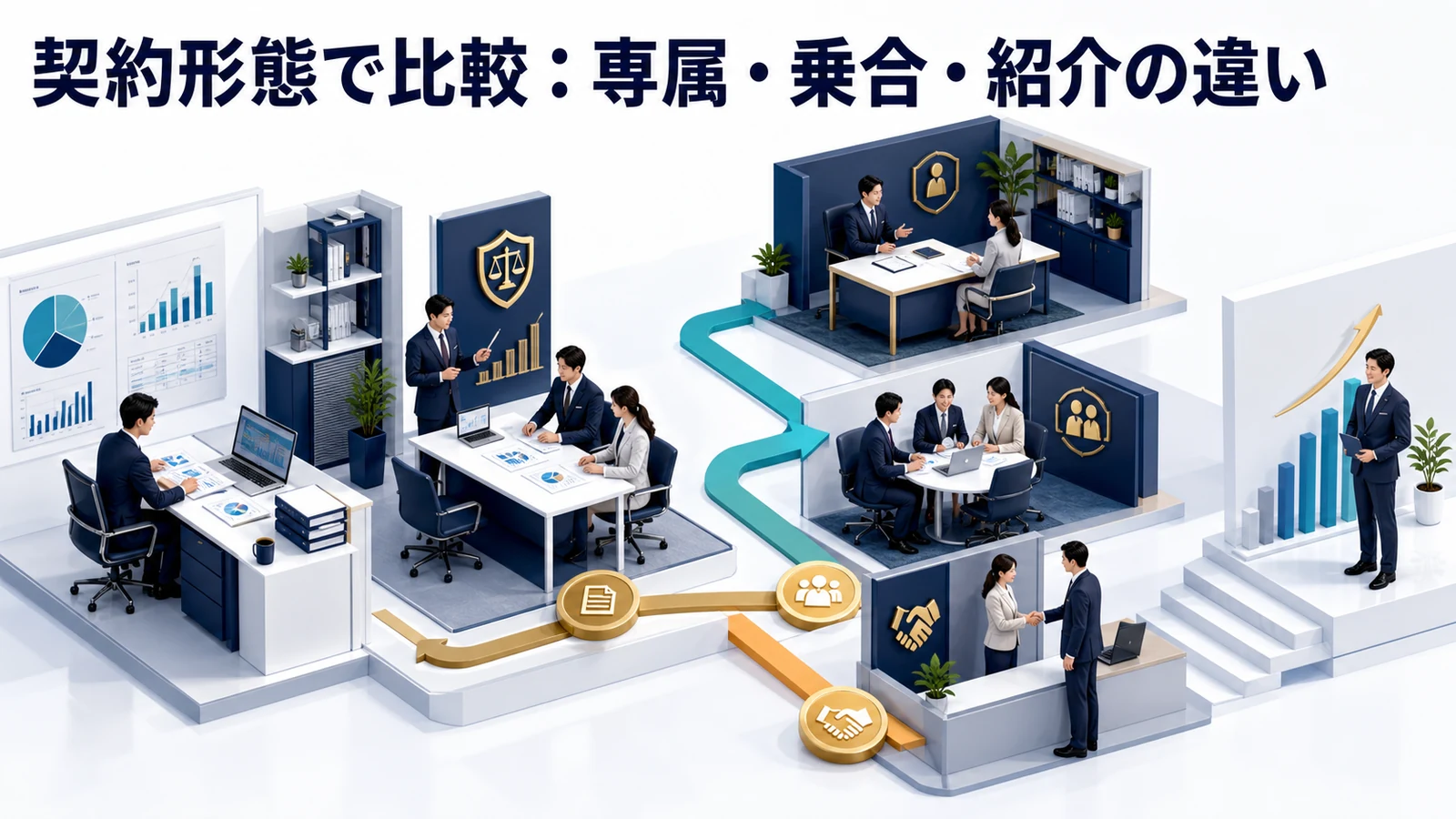 契約形態で比較:専属・乗合・紹介の違い