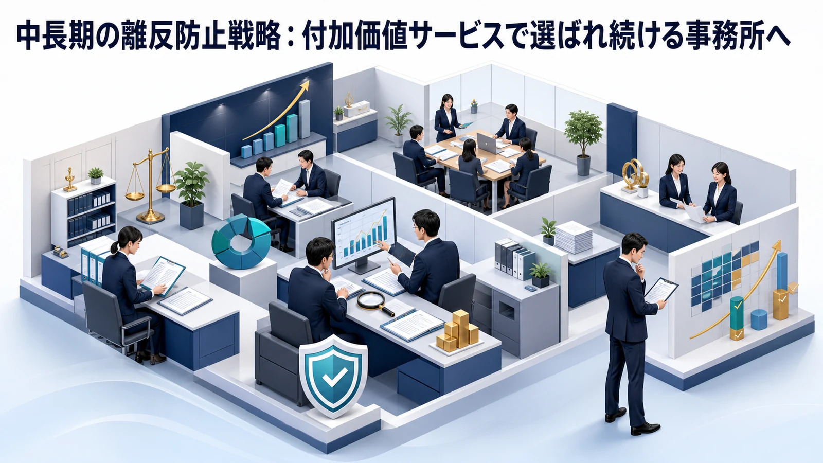 中長期の離反防止戦略：付加価値サービスで選ばれ続ける事務所へ