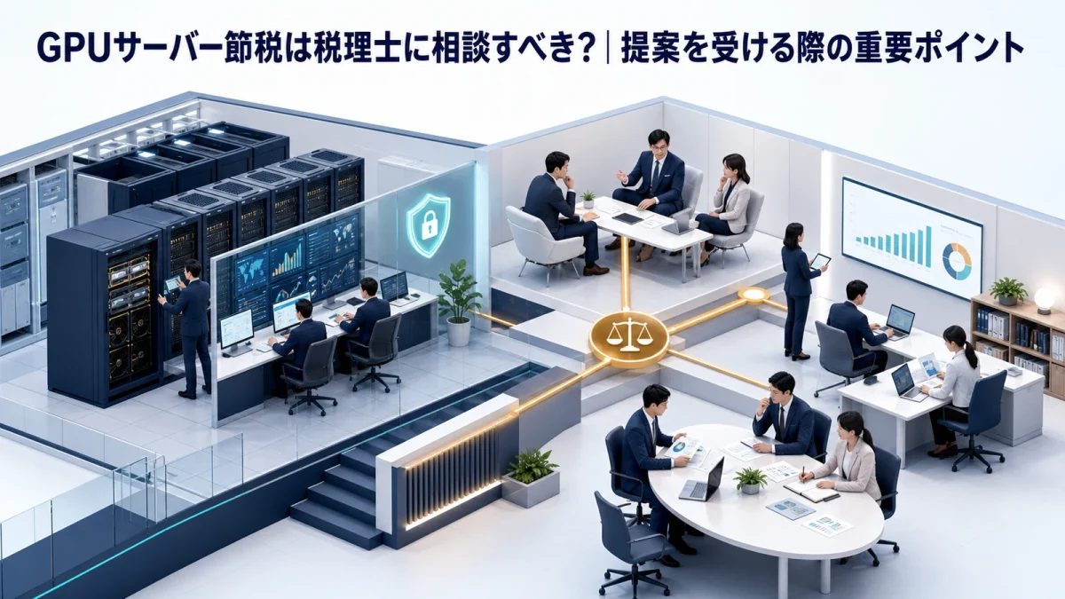 GPUサーバー節税は税理士に相談すべき？｜提案を受ける際の重要ポイント
