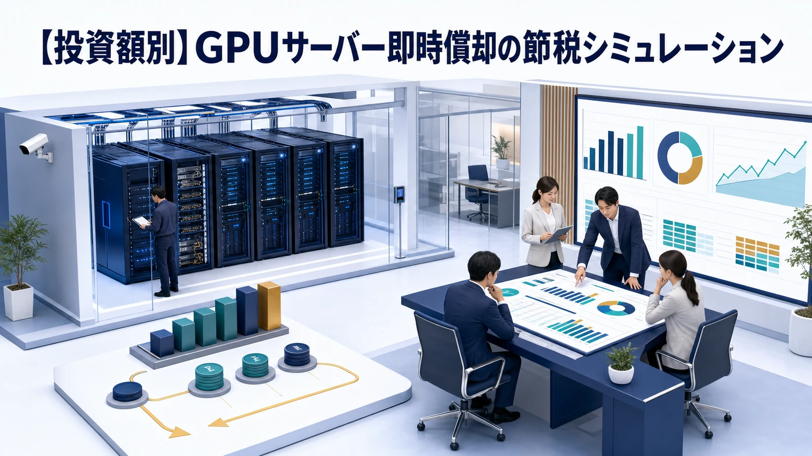 【投資額別】GPUサーバー即時償却の節税シミュレーション