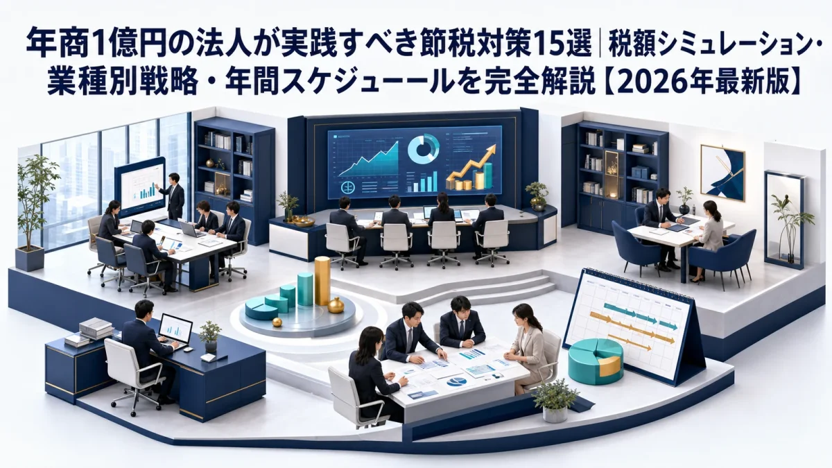 年商1億円の法人が実践すべき節税対策15選｜税額シミュレーション・業種別戦略・年間スケジュールを完全解説【2026年最新版】
