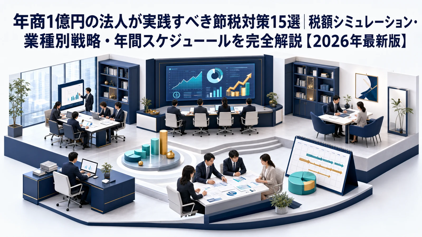年商1億円の法人が実践すべき節税対策15選｜税額シミュレーション・業種別戦略・年間スケジュールを完全解説【2026年最新版】