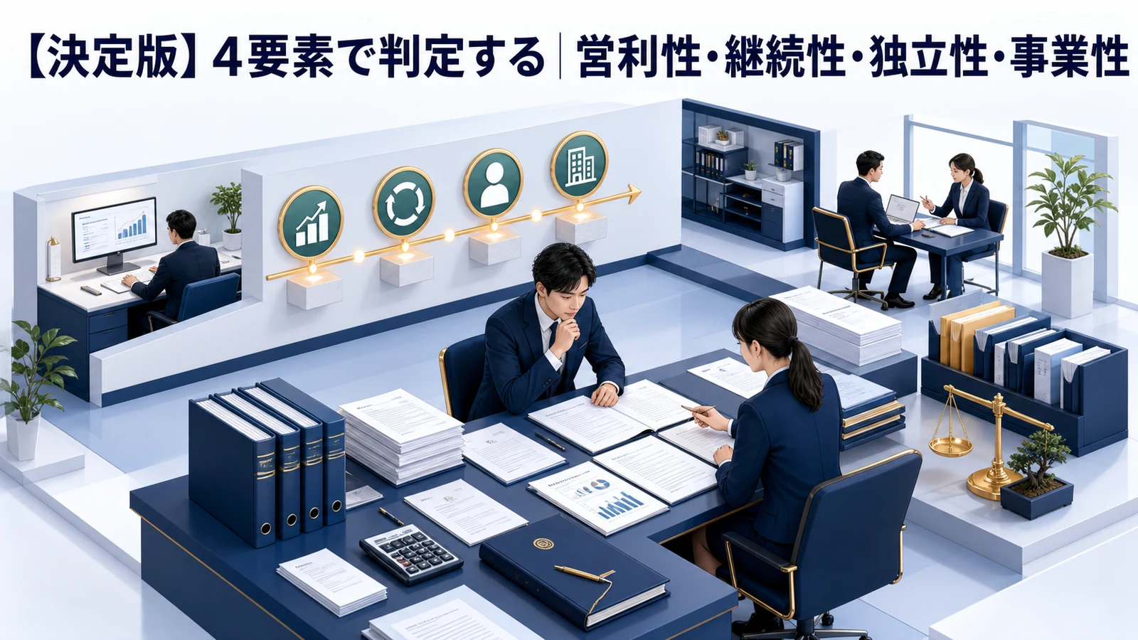 【決定版】4要素で判定する｜営利性・継続性・独立性・事業性