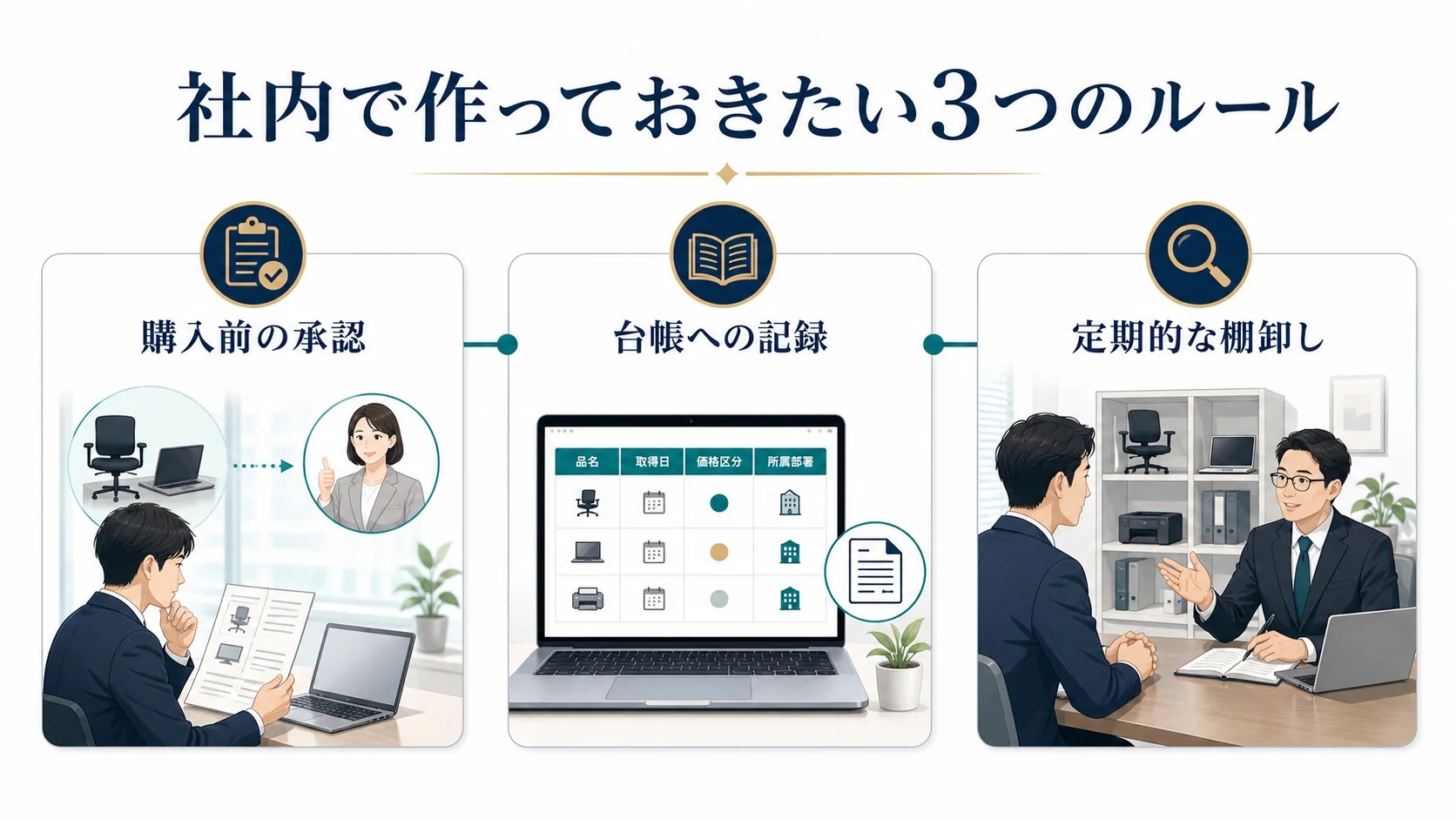 社内で作っておきたい購入前承認・台帳記録・定期棚卸しの3つのルール