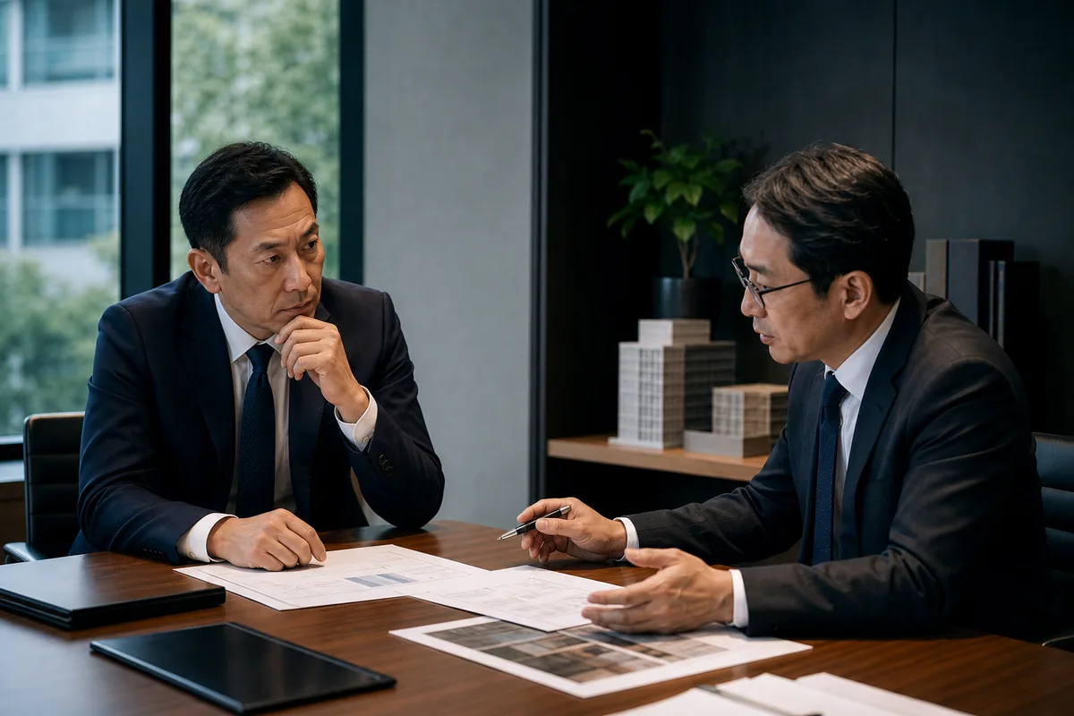 法人所有の事業用不動産について相談する場面