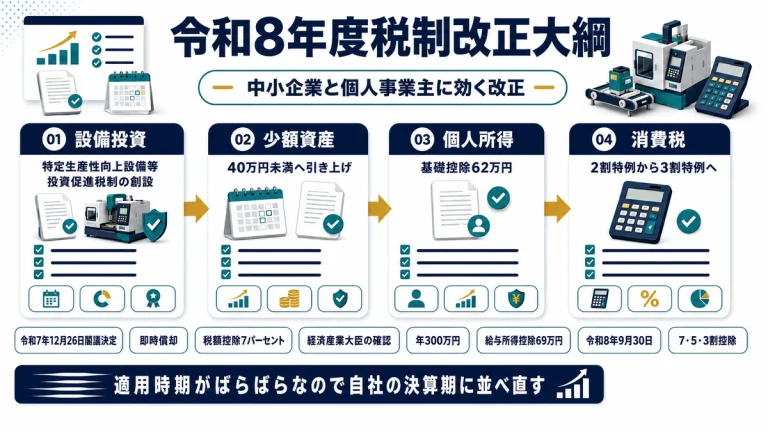 令和8年度税制改正大綱の要点を解説した記事