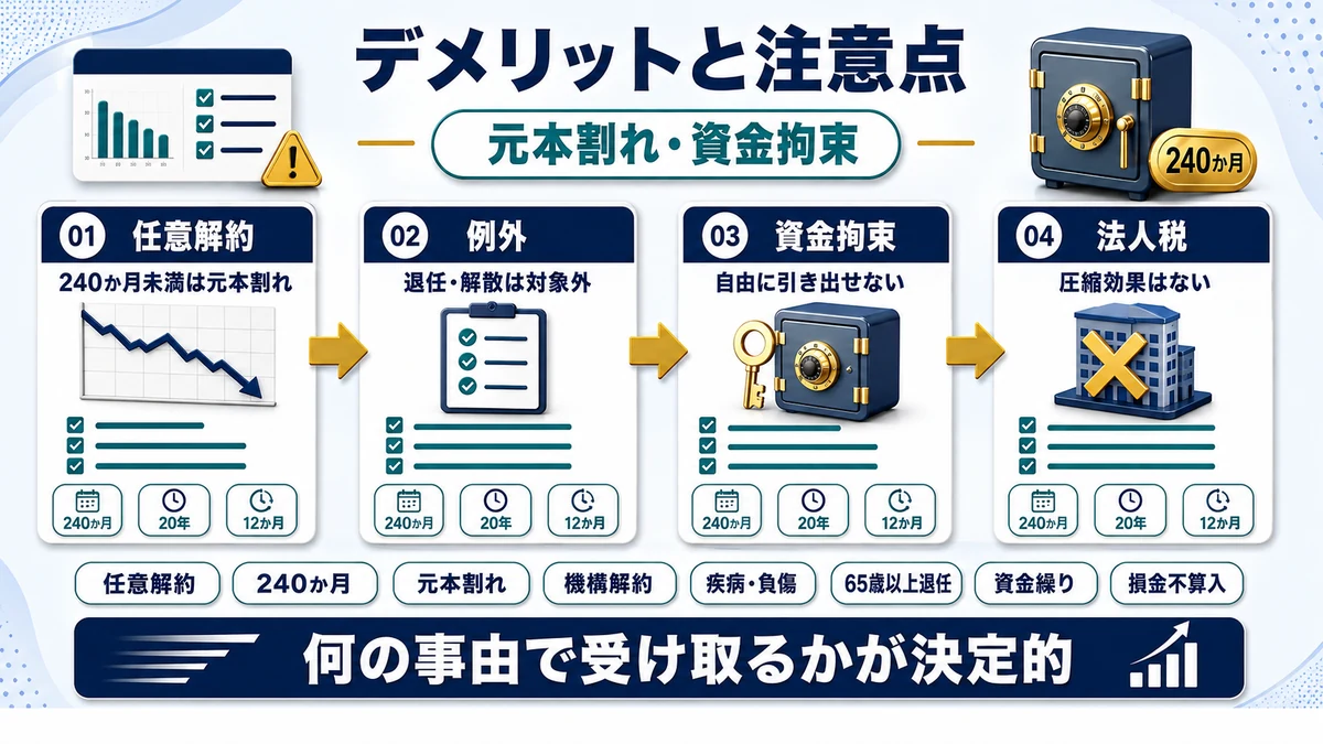 メリット・デメリットを一覧で比較の要点を整理した図