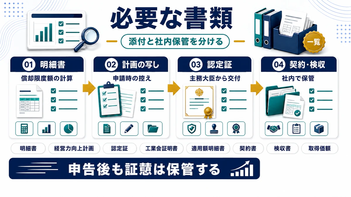 確定申告に必要な書類の要点を整理した図