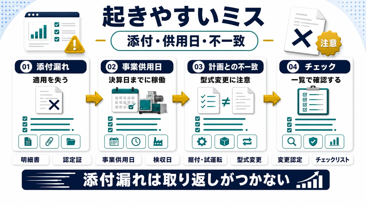 申告で起きやすいミスと防ぎ方の要点を整理した図