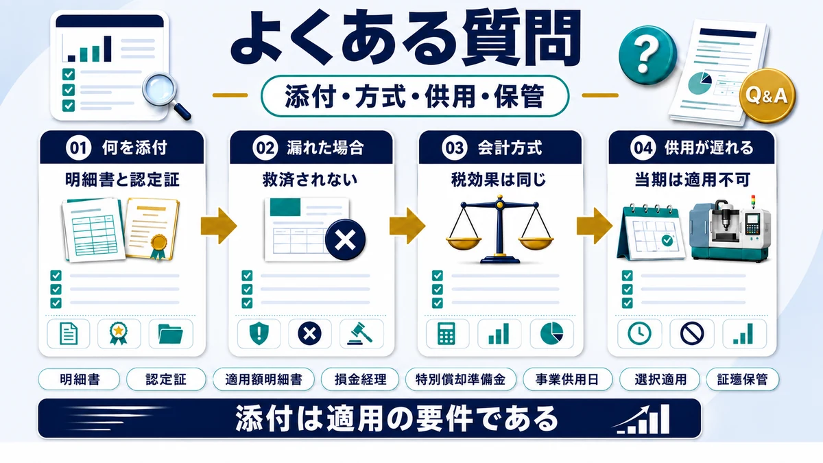 即時償却 確定申告に関するよくある質問の要点を整理した図