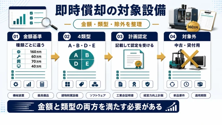 即時償却の対象設備と金額基準を解説した記事