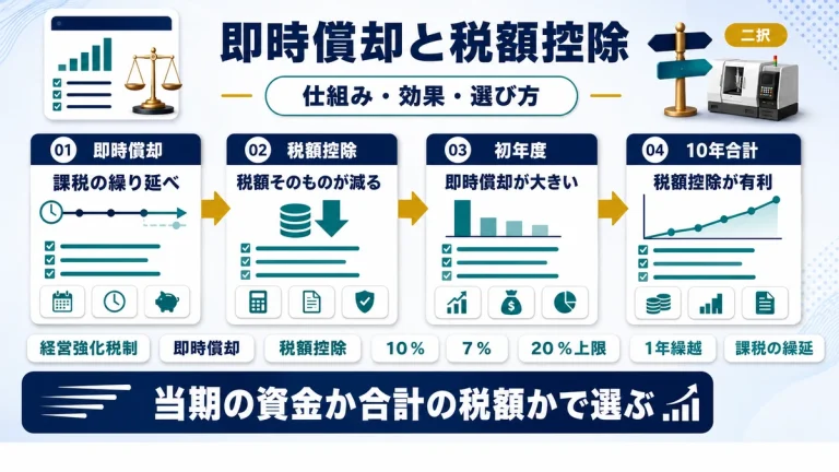 即時償却と税額控除の違いを解説した記事