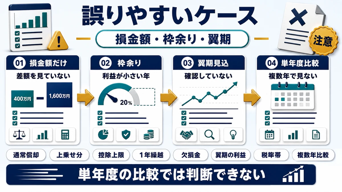 選択を誤りやすいケースの要点を整理した図