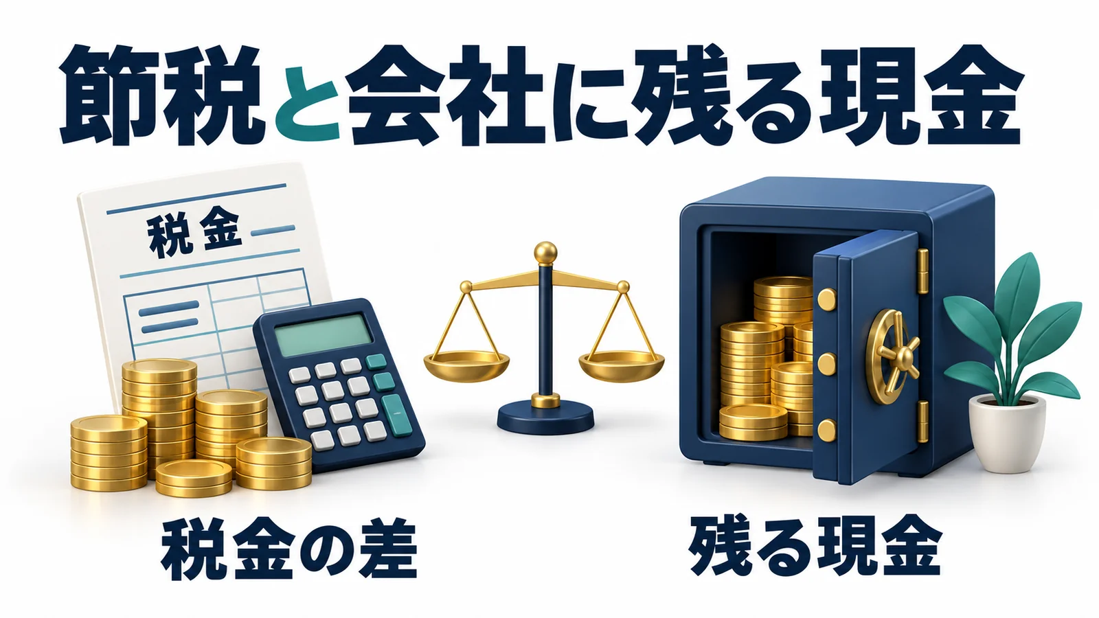 法人の節税を税金の差と会社に残る現金の両面から考える