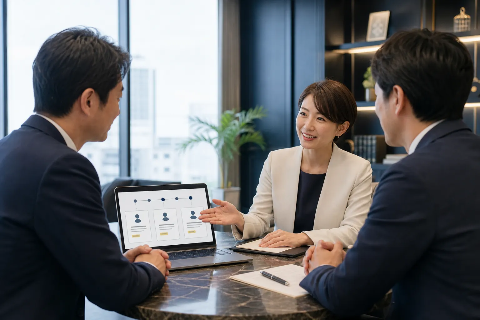 コーディネーターが税理士候補を紹介する面談