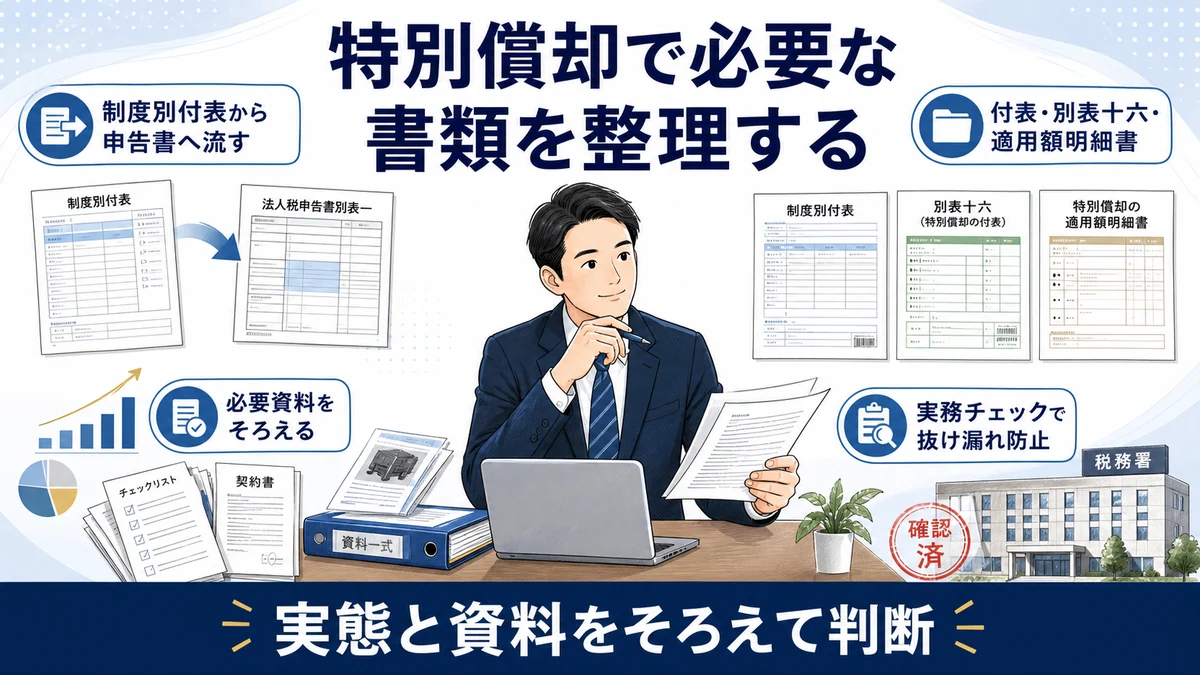 特別償却で必要な書類を整理する