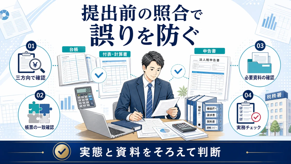 提出前の照合で誤りを防ぐ