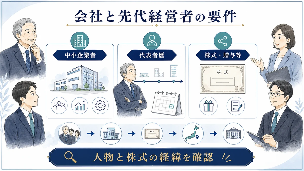 対象会社と先代経営者の要件