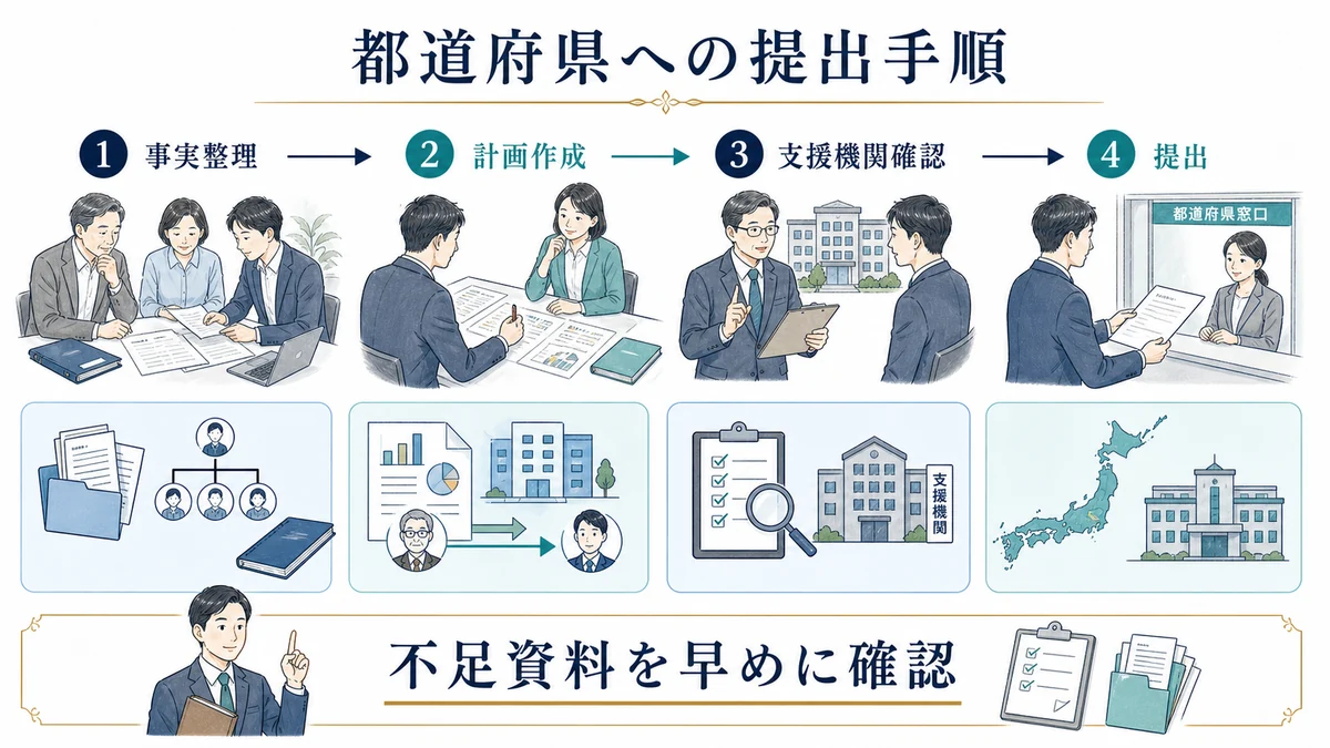 都道府県への提出手順