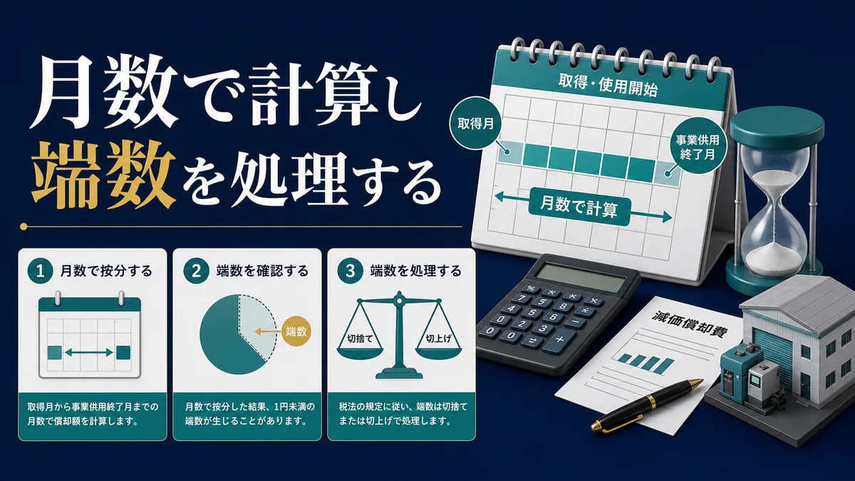 月数で計算し端数を処理する