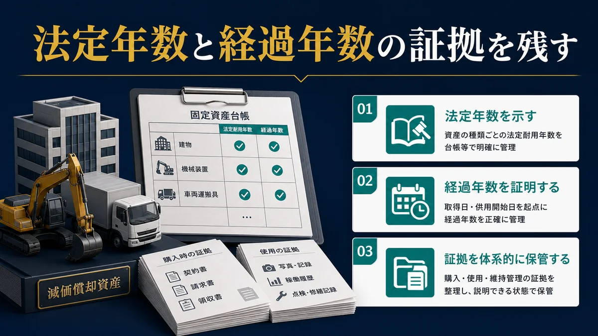 法定年数と経過年数の証拠を残す