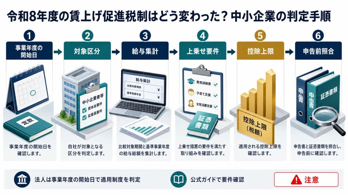 令和8年度の賃上げ促進税制はどう変わった？中小企業の判定手順