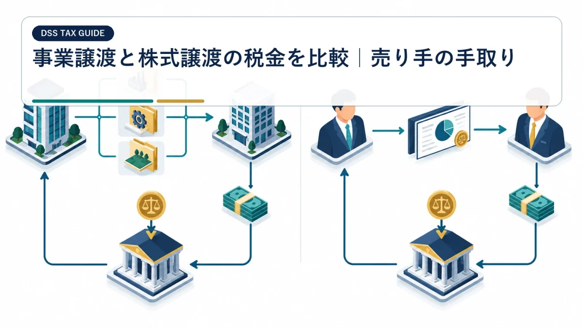 事業譲渡と株式譲渡の税金を比較｜売り手の手取り