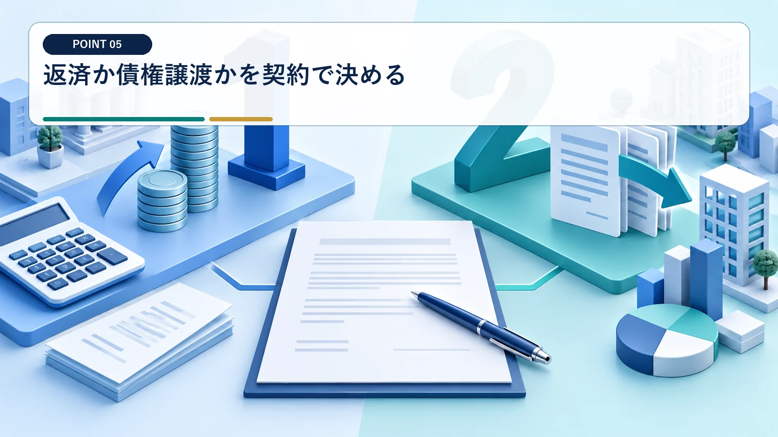 返済か債権譲渡かを契約で決める