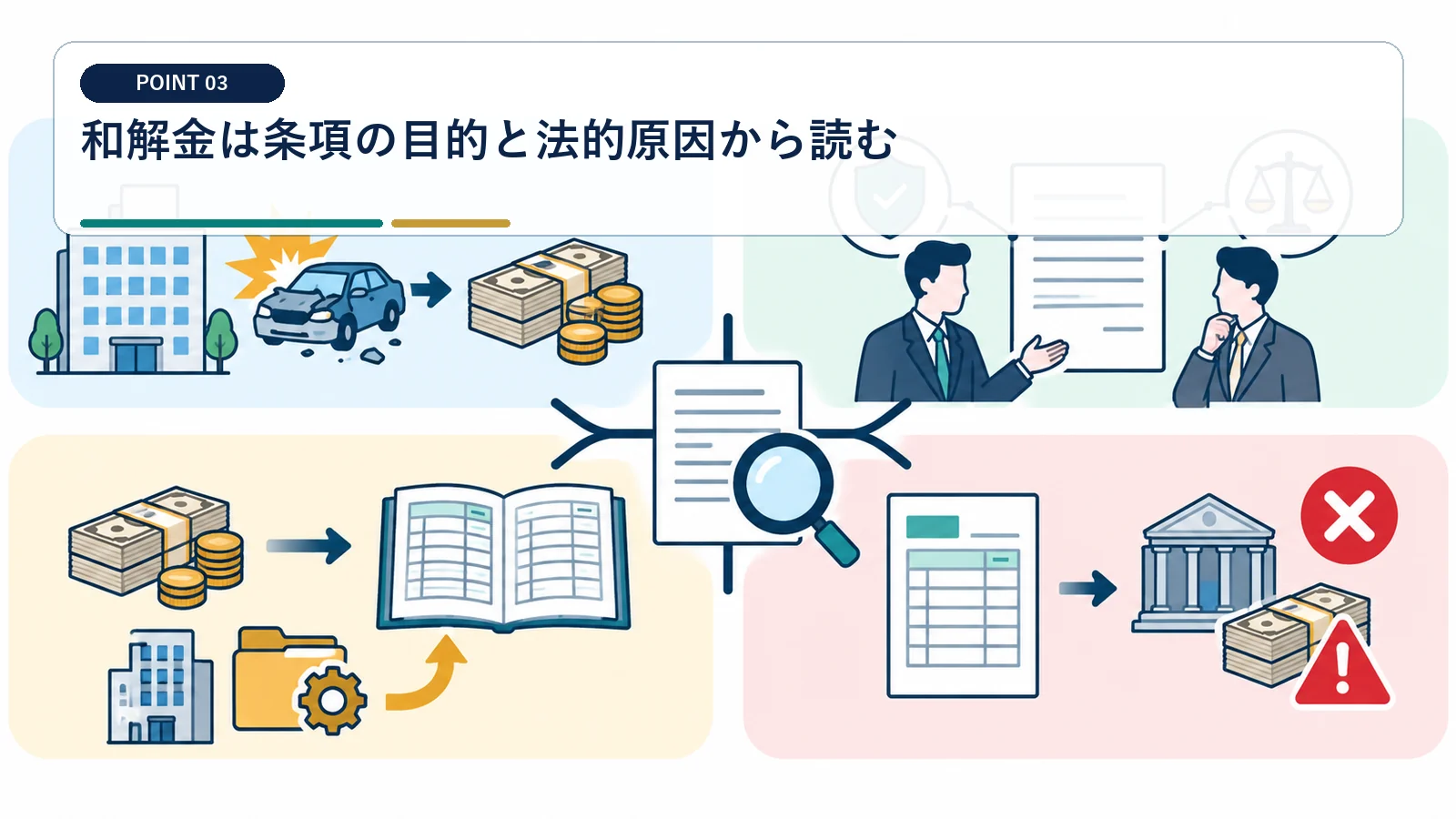 和解金は条項の目的と法的原因から読む